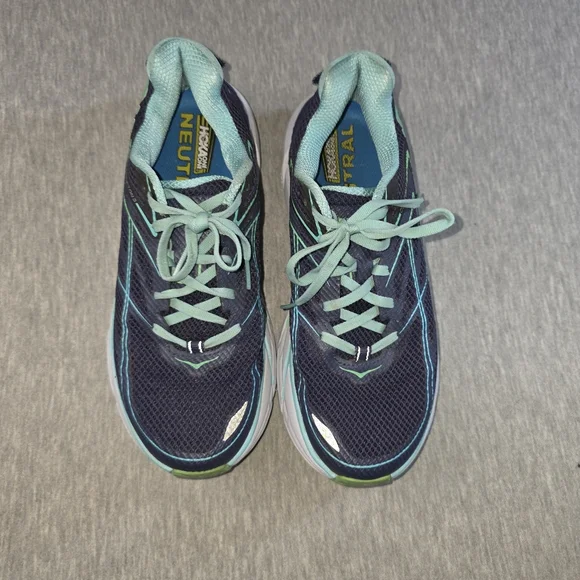 Hoka Clifton 3 Women's Running Shoes - Navy and Aqua Size 8 - Picture 2 of 10